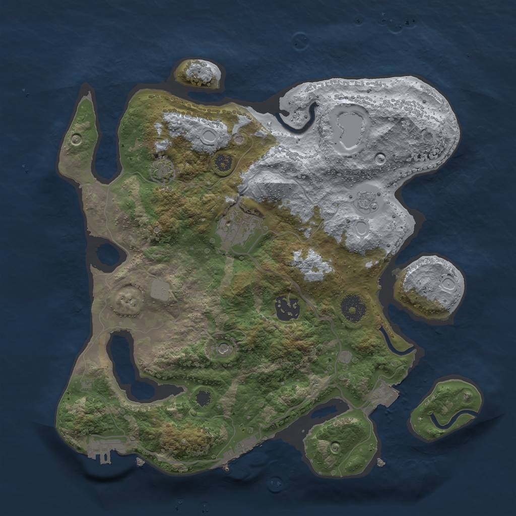 Rust Map: Procedural Map, Size: 3000, Seed: 15564, 10 Monuments