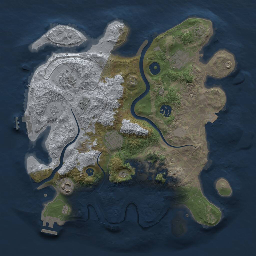 Rust Map: Procedural Map, Size: 3250, Seed: 6208, 13 Monuments