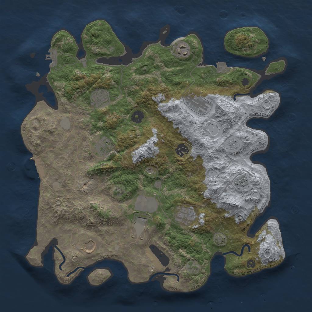 Rust Map: Procedural Map, Size: 3700, Seed: 94024756, 17 Monuments