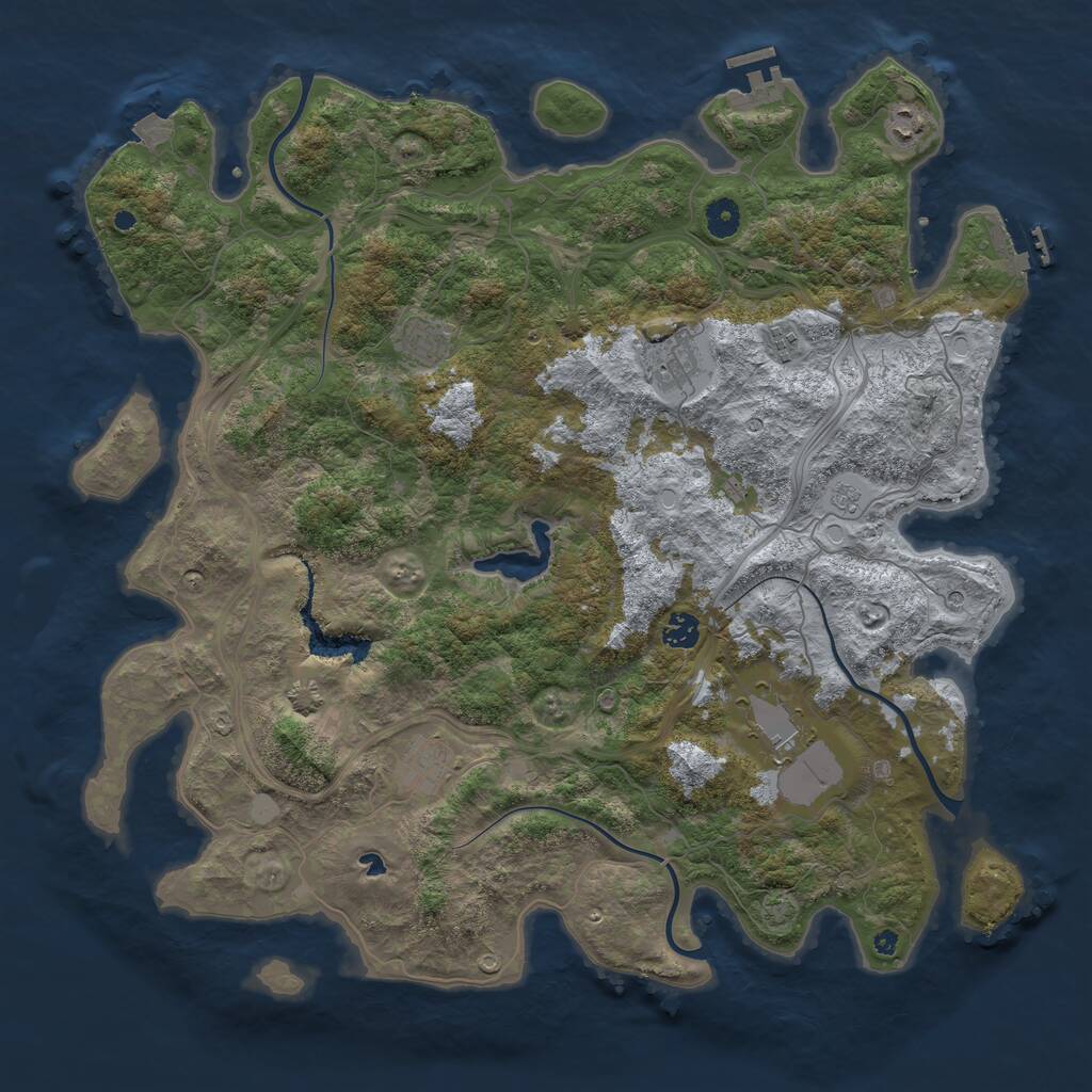 Rust Map: Procedural Map, Size: 4400, Seed: 1144723, 13 Monuments