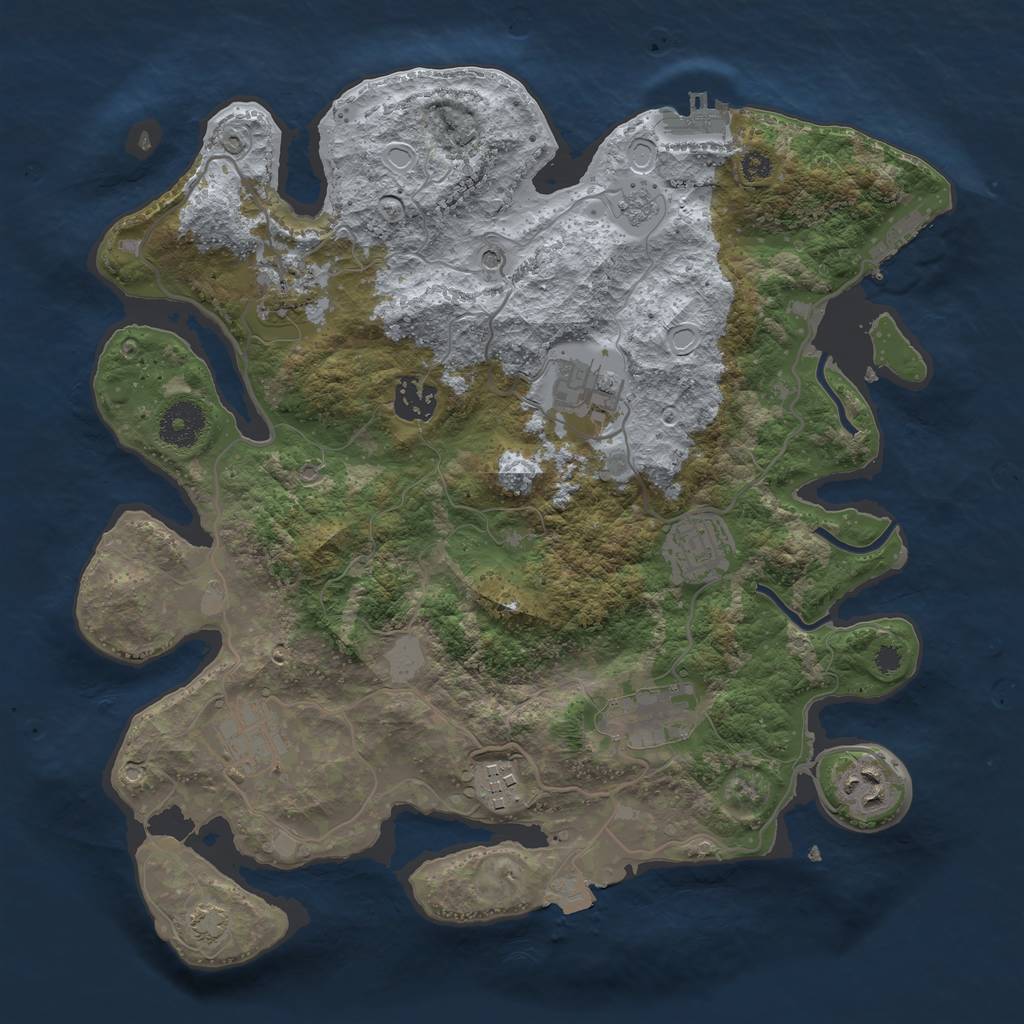 Rust Map: Procedural Map, Size: 3400, Seed: 85134116, 16 Monuments
