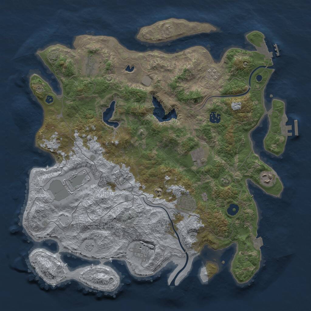 Rust Map: Procedural Map, Size: 4000, Seed: 15918687, 15 Monuments
