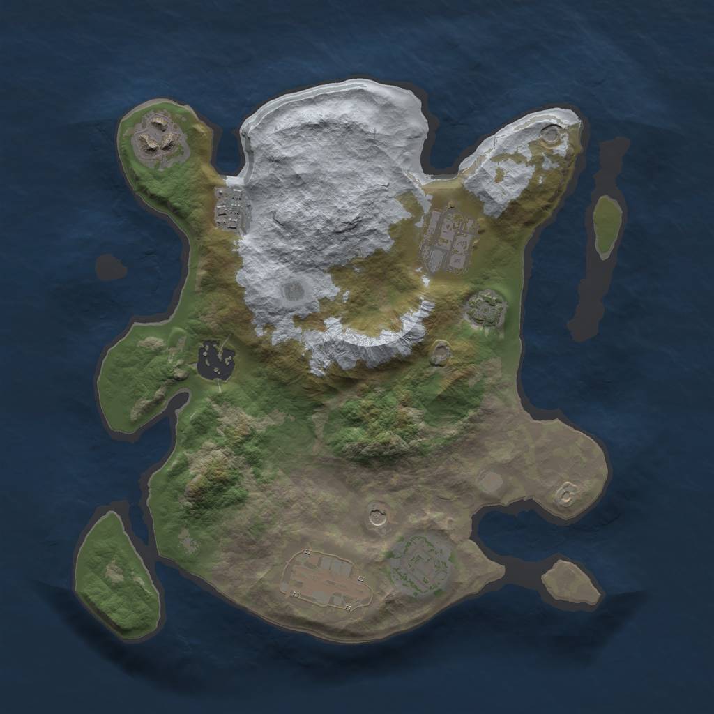 Rust Map: Barren, Size: 2700, Seed: 5, 10 Monuments