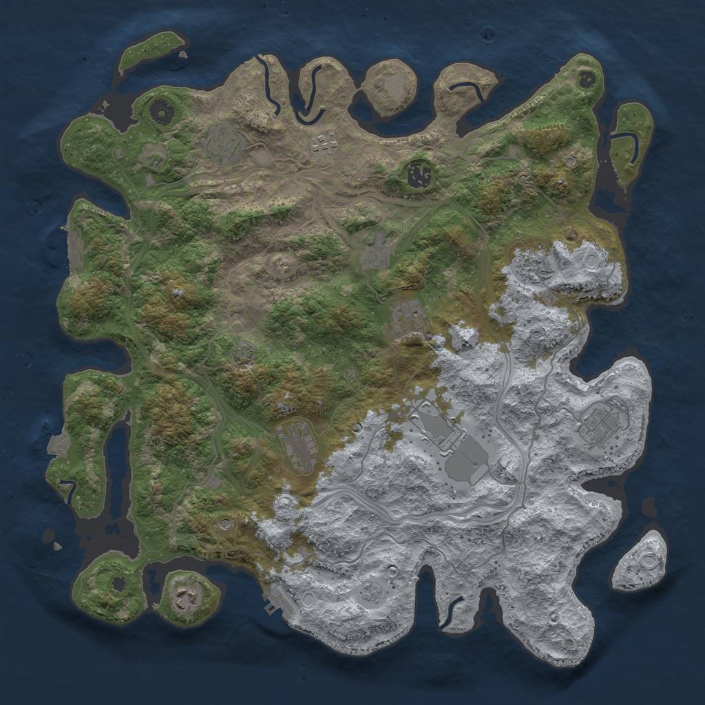 Rust Map: Procedural Map, Size: 4250, Seed: 46331942, 18 Monuments