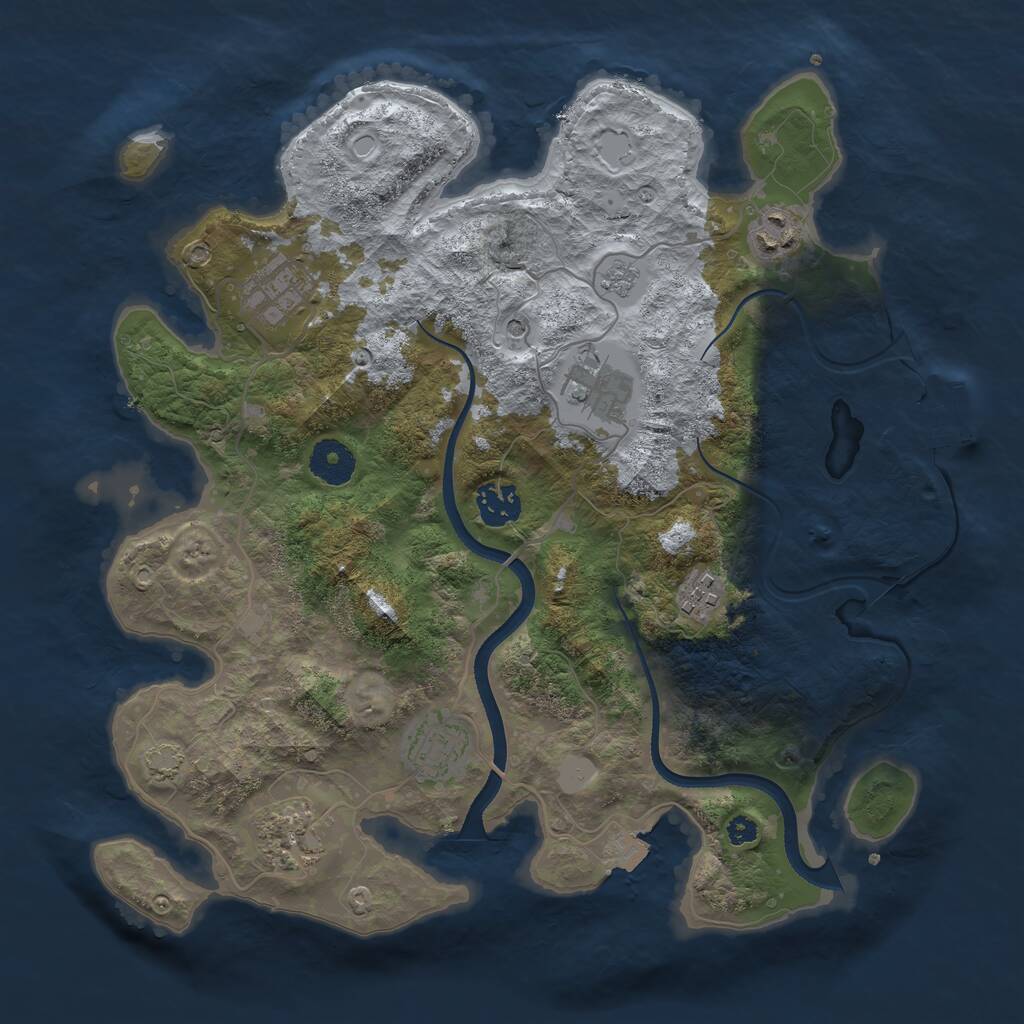 Rust Map: Procedural Map, Size: 3450, Seed: 6212859, 12 Monuments
