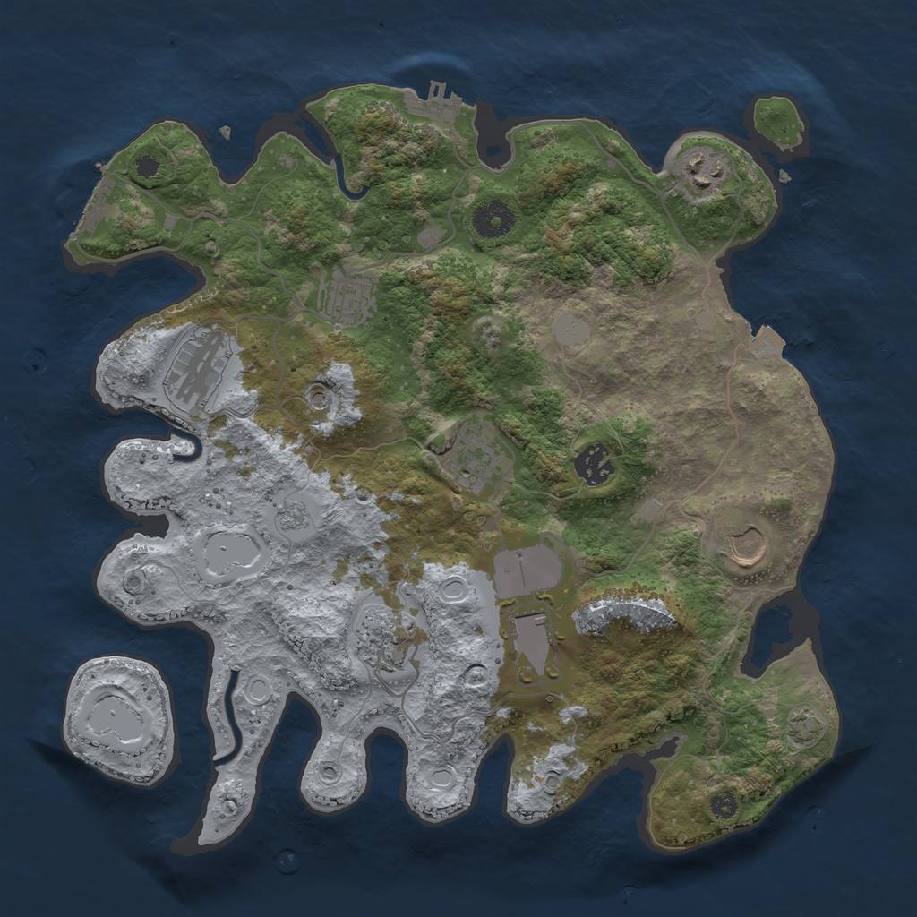 Rust Map: Procedural Map, Size: 3500, Seed: 1407350226, 16 Monuments