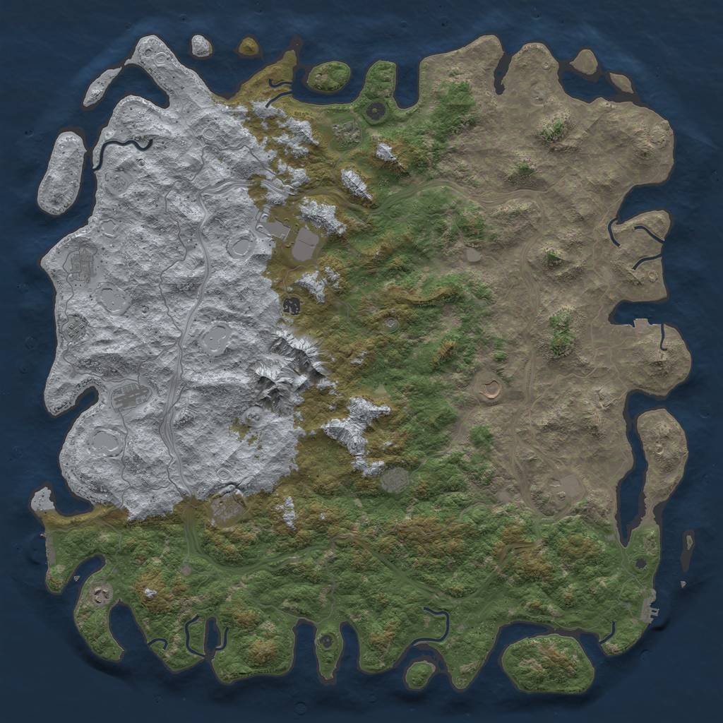 Rust Map: Procedural Map, Size: 6000, Seed: 96508351, 19 Monuments