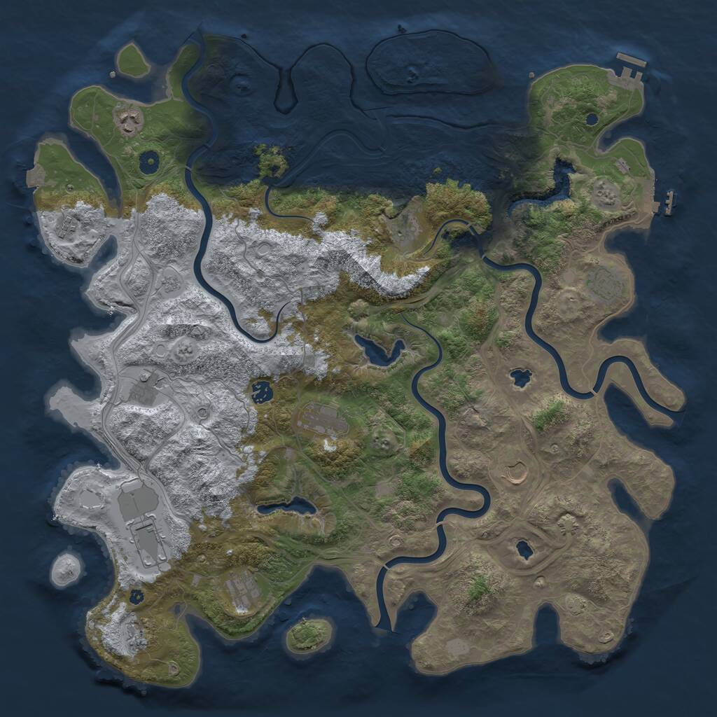 Rust Map: Procedural Map, Size: 4800, Seed: 31421167, 17 Monuments