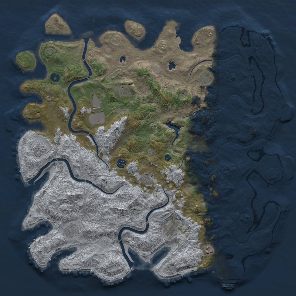 Rust Map: Procedural Map, Size: 4800, Seed: 3425, 16 Monuments