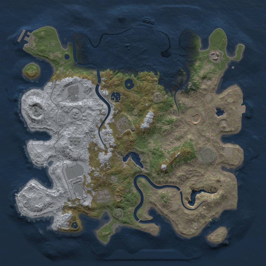 Rust Map: Procedural Map, Size: 4000, Seed: 739646800, 15 Monuments