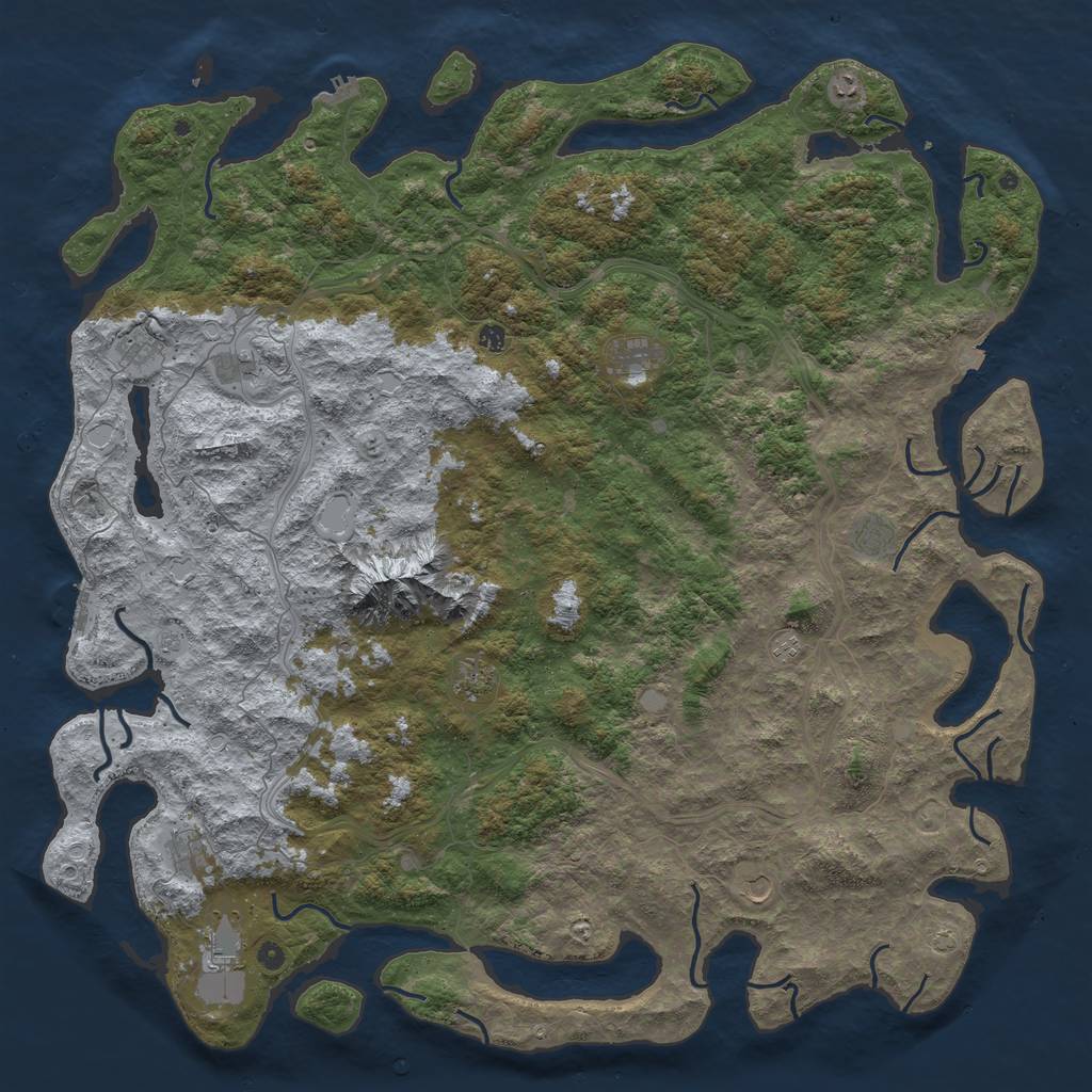 Rust Map: Procedural Map, Size: 6000, Seed: 21813708, 19 Monuments