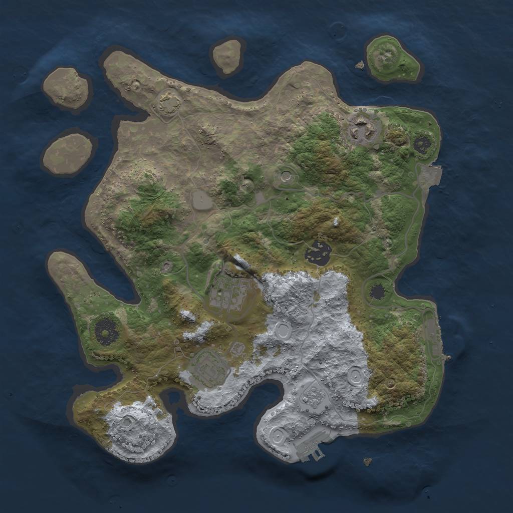 Rust Map: Procedural Map, Size: 3000, Seed: 122123315, 12 Monuments