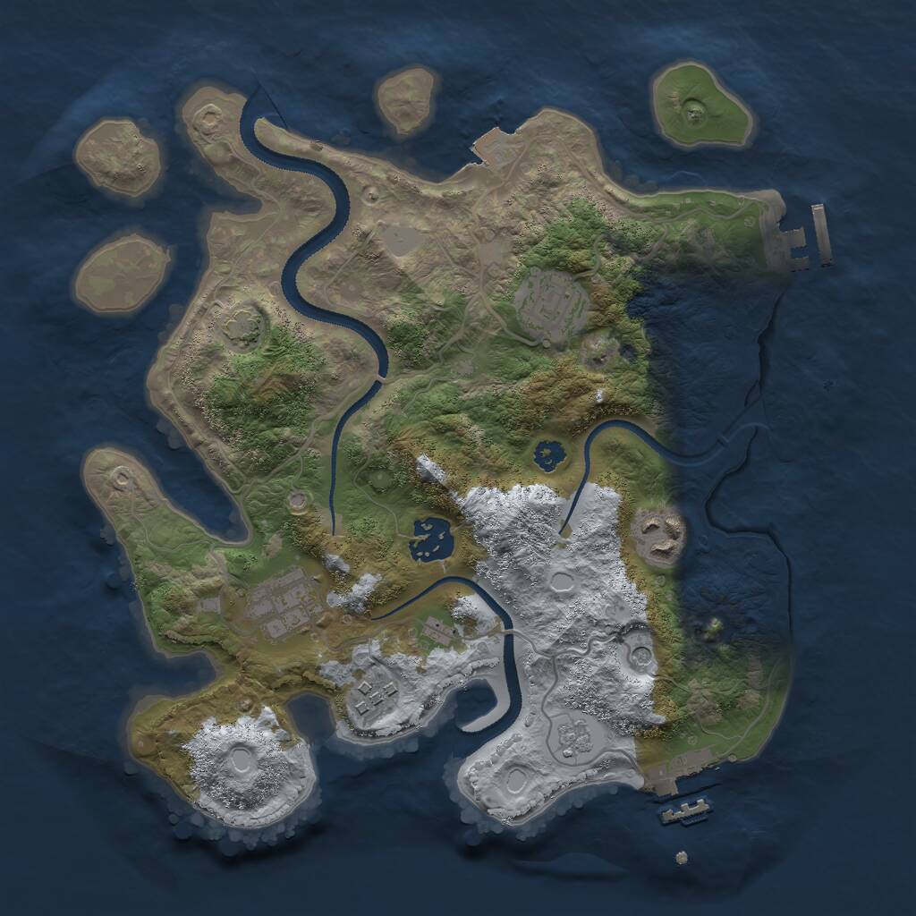 Rust Map: Procedural Map, Size: 3000, Seed: 122123315, 11 Monuments