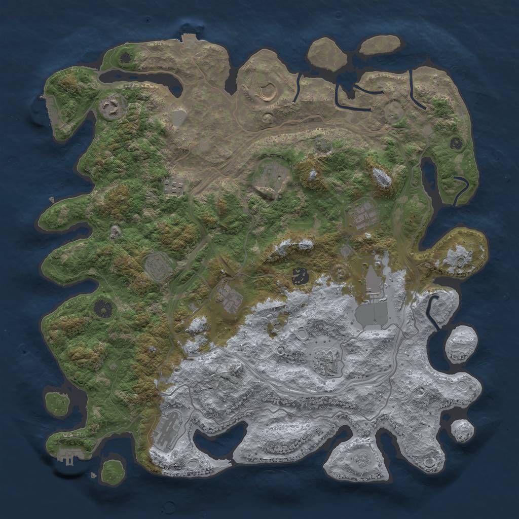 Rust Map: Procedural Map, Size: 4250, Seed: 243306874, 19 Monuments