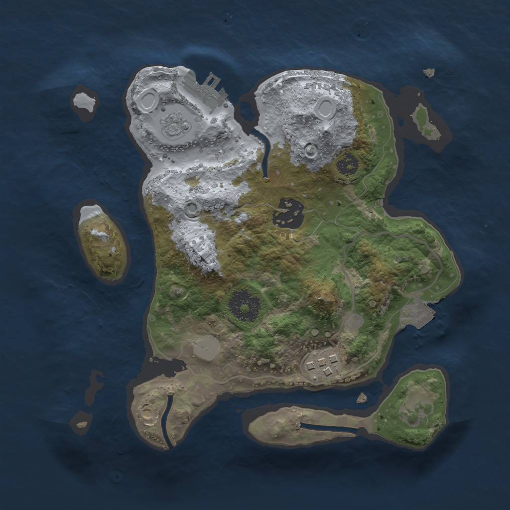 Rust Map: Procedural Map, Size: 2400, Seed: 416934814, 7 Monuments