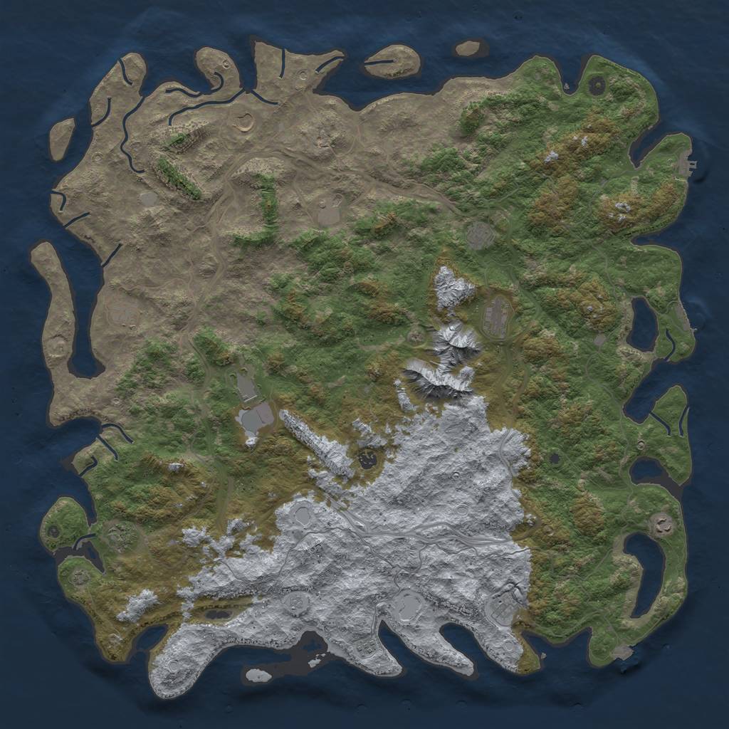 Rust Map: Procedural Map, Size: 6000, Seed: 68706160, 19 Monuments