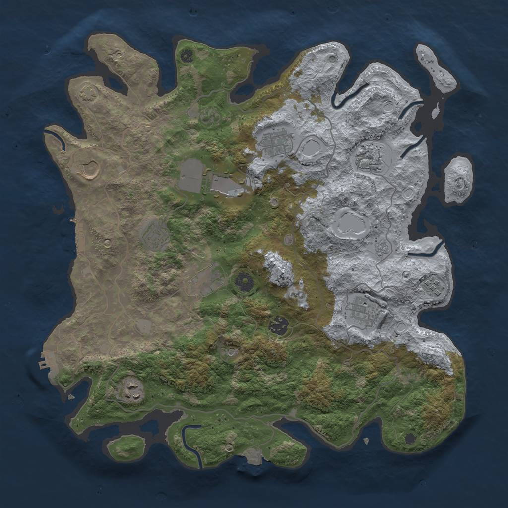 Rust Map: Procedural Map, Size: 4000, Seed: 799207998, 18 Monuments