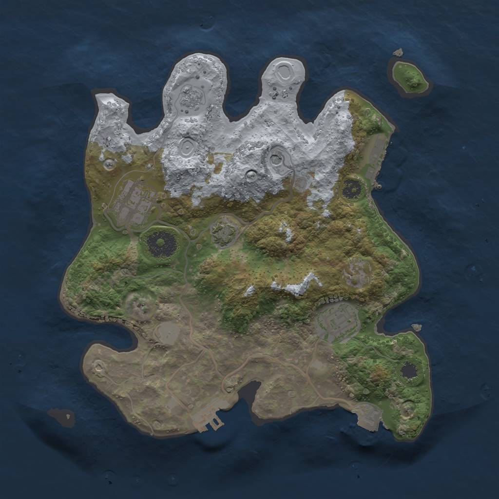Rust Map: Procedural Map, Size: 2666, Seed: 163498176, 10 Monuments