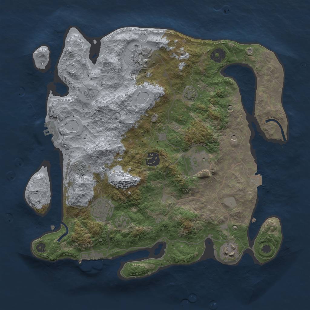 Rust Map: Procedural Map, Size: 3225, Seed: 56494, 14 Monuments