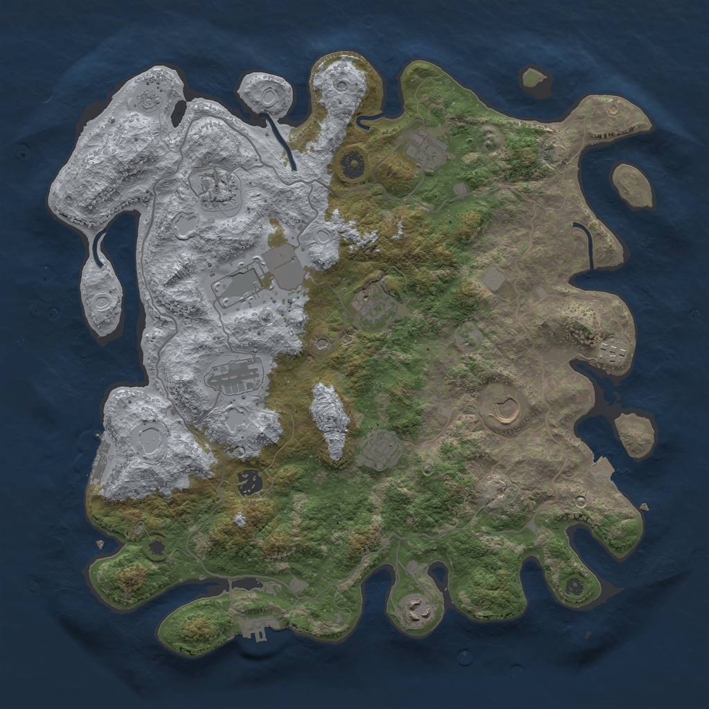 Rust Map: Procedural Map, Size: 4100, Seed: 35015563, 18 Monuments