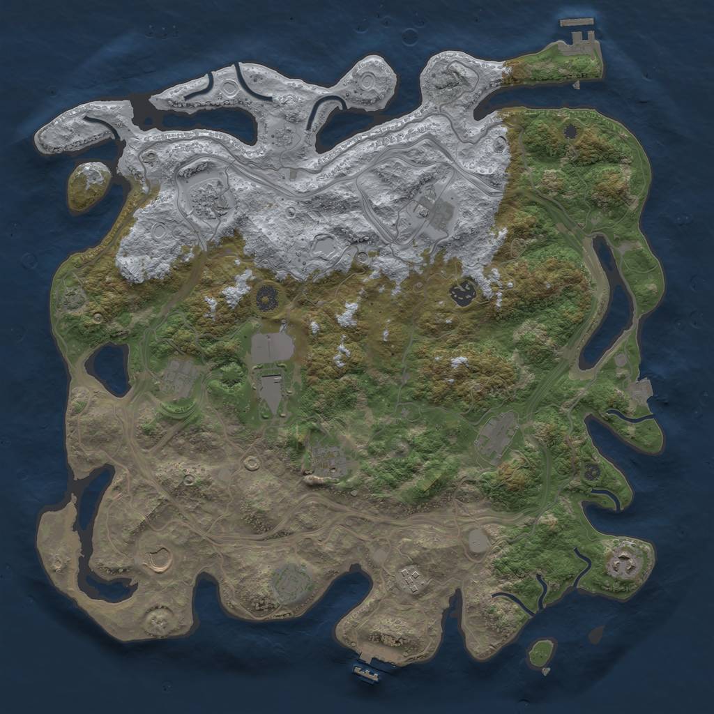 Rust Map: Procedural Map, Size: 4300, Seed: 97660524, 19 Monuments