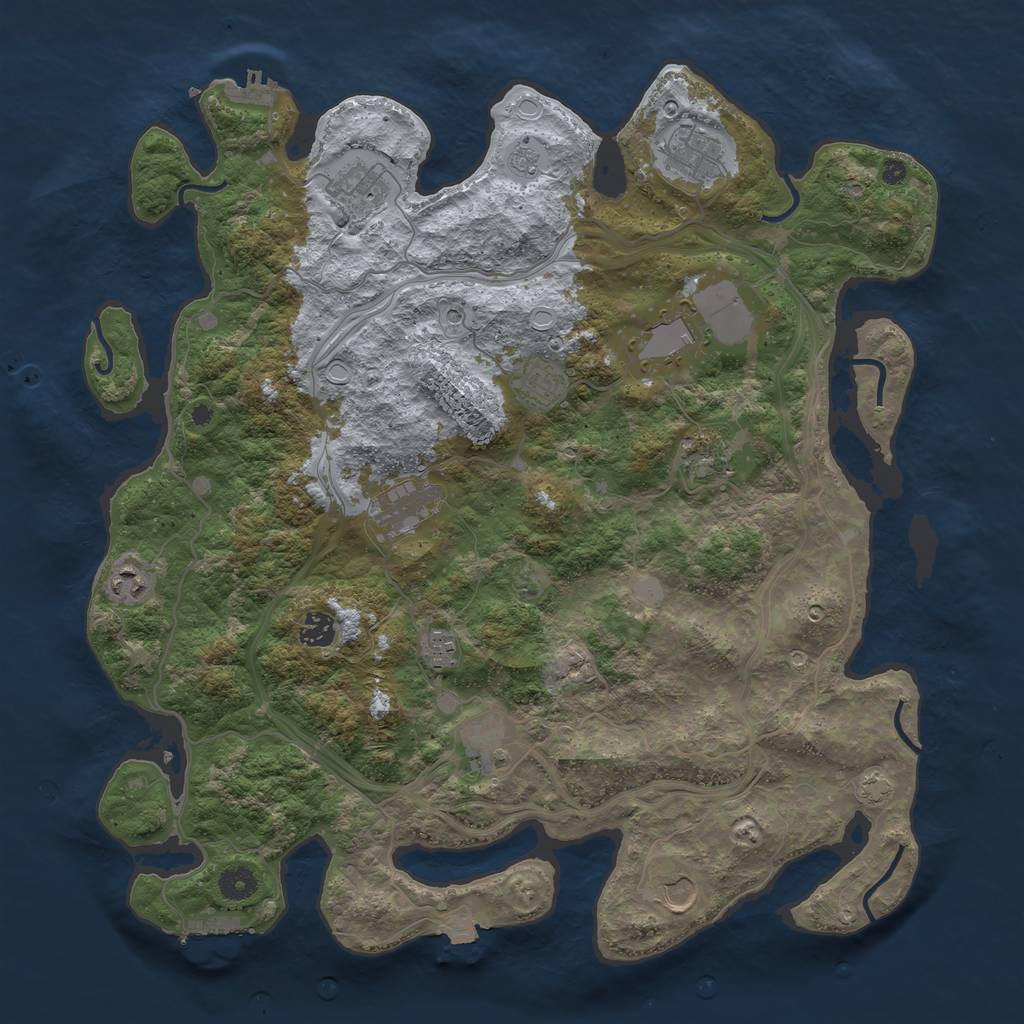 Rust Map: Procedural Map, Size: 4250, Seed: 93247289, 19 Monuments