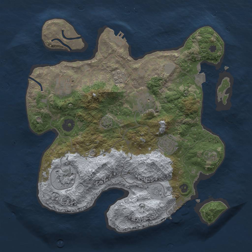 Rust Map: Procedural Map, Size: 3000, Seed: 450949413, 12 Monuments