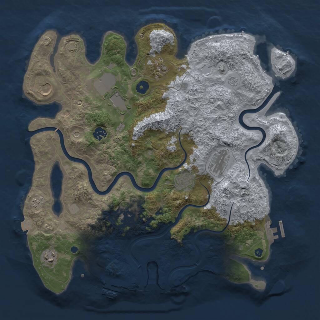 Rust Map: Procedural Map, Size: 3800, Seed: 12856262, 15 Monuments
