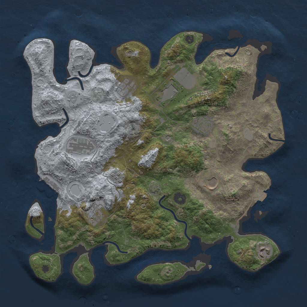 Rust Map: Procedural Map, Size: 3700, Seed: 97817098, 15 Monuments