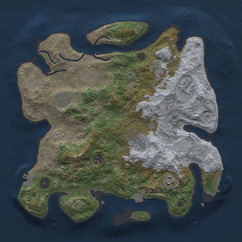 Rust Map: Procedural Map, Size: 3400, Seed: 2591932, 15 Monuments