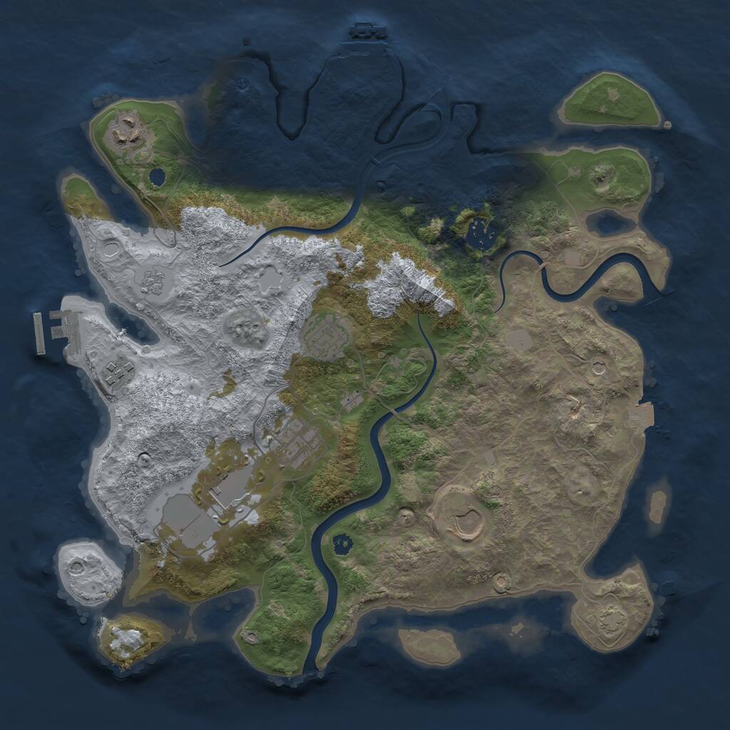Rust Map: Procedural Map, Size: 3500, Seed: 1642459972, 13 Monuments