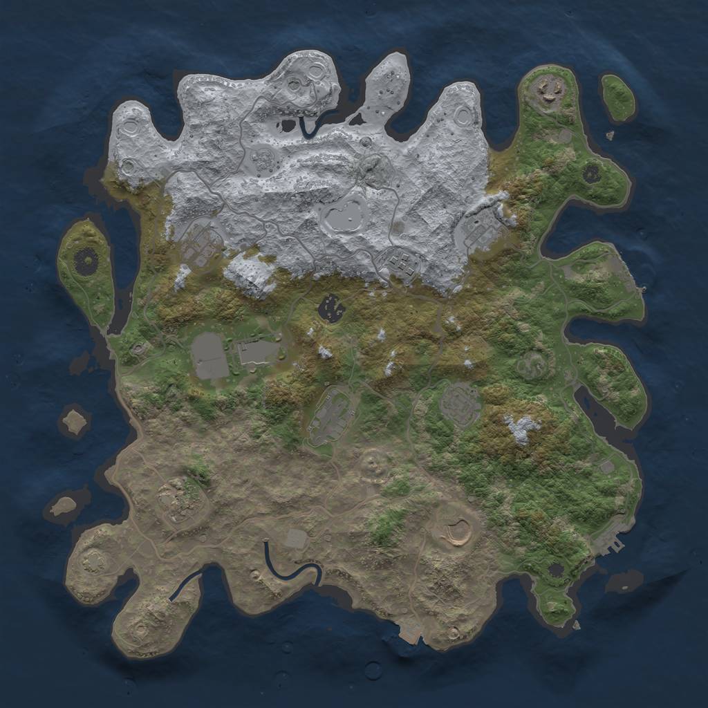 Rust Map: Procedural Map, Size: 4000, Seed: 3267023, 18 Monuments