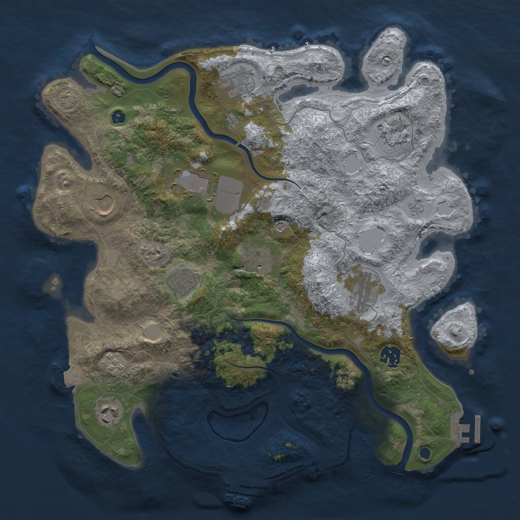 Rust Map: Procedural Map, Size: 3750, Seed: 82820615, 16 Monuments