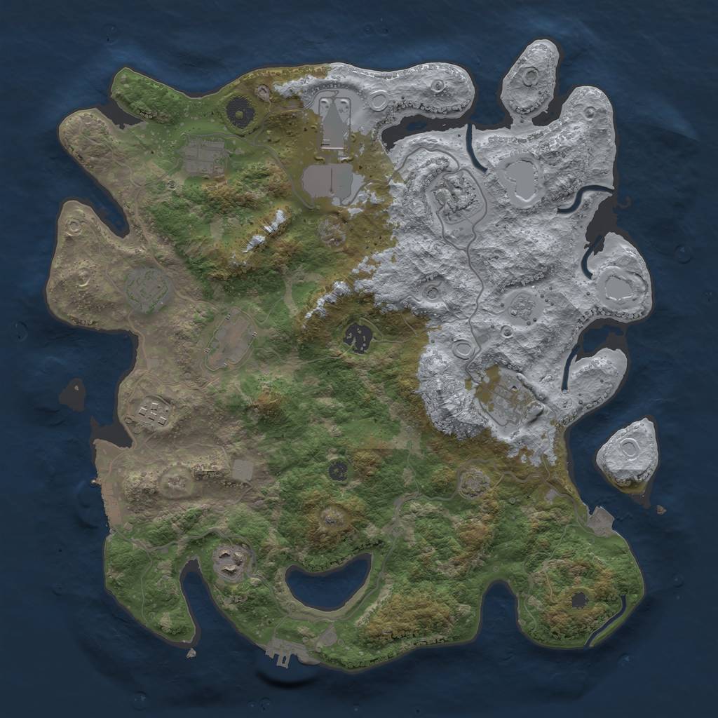 Rust Map: Procedural Map, Size: 3750, Seed: 82820615, 17 Monuments