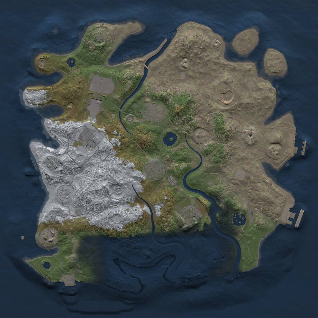Rust Map: Procedural Map, Size: 3500, Seed: 55579848, 15 Monuments