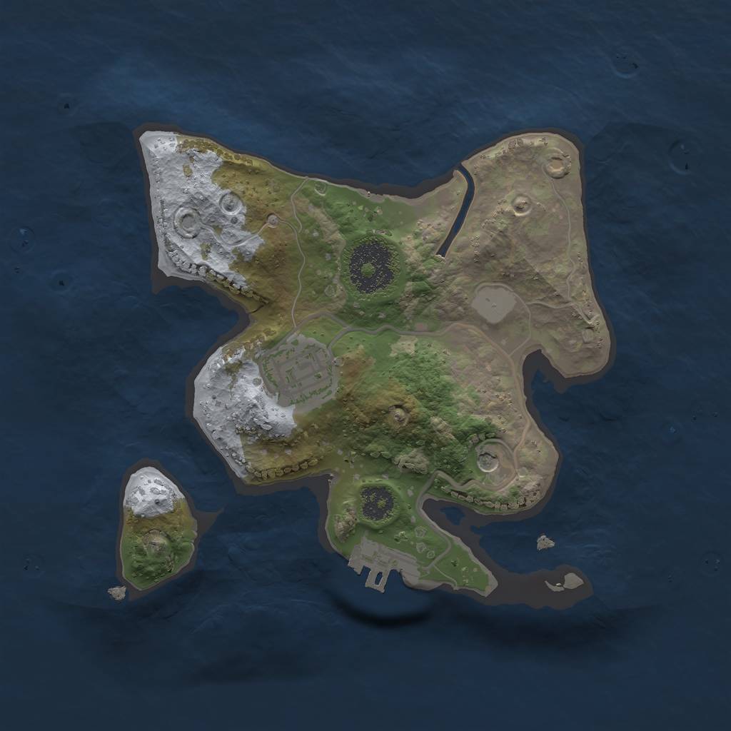 Rust Map: Procedural Map, Size: 2250, Seed: 1057479695, 6 Monuments