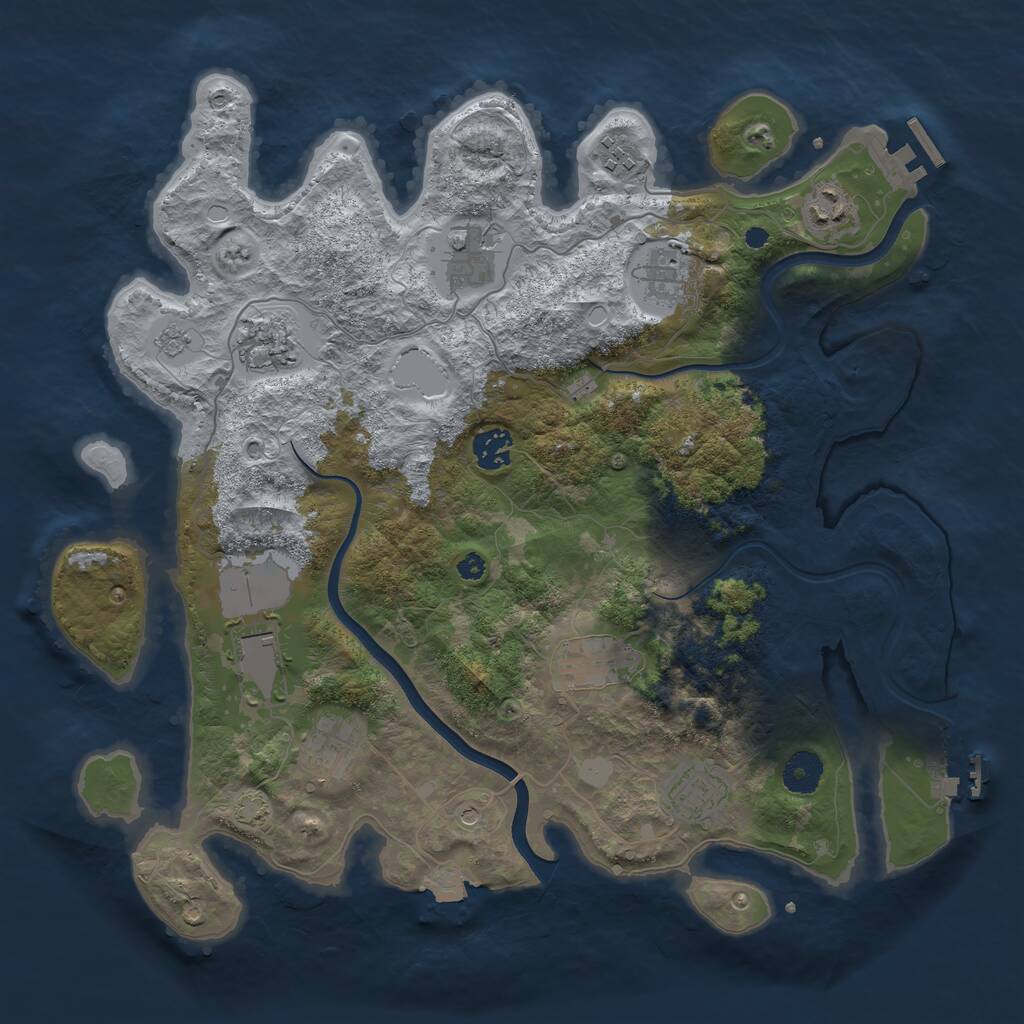 Rust Map: Procedural Map, Size: 3750, Seed: 1765215227, 16 Monuments