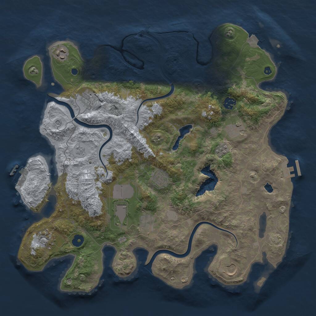 Rust Map: Procedural Map, Size: 4000, Seed: 95948593, 16 Monuments