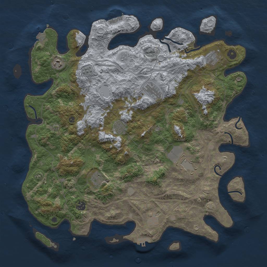 Rust Map: Procedural Map, Size: 4300, Seed: 25837627, 17 Monuments