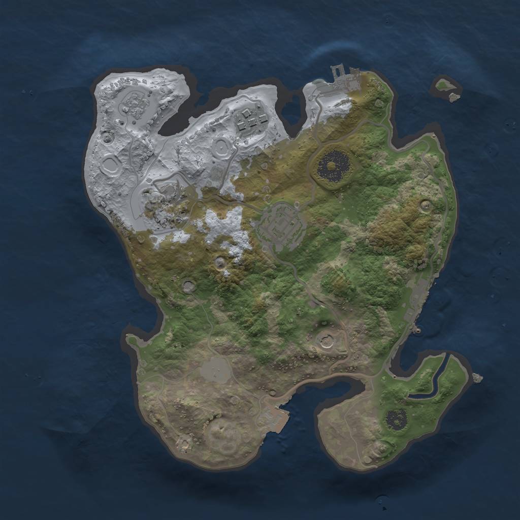 Rust Map: Procedural Map, Size: 2500, Seed: 286862671, 10 Monuments