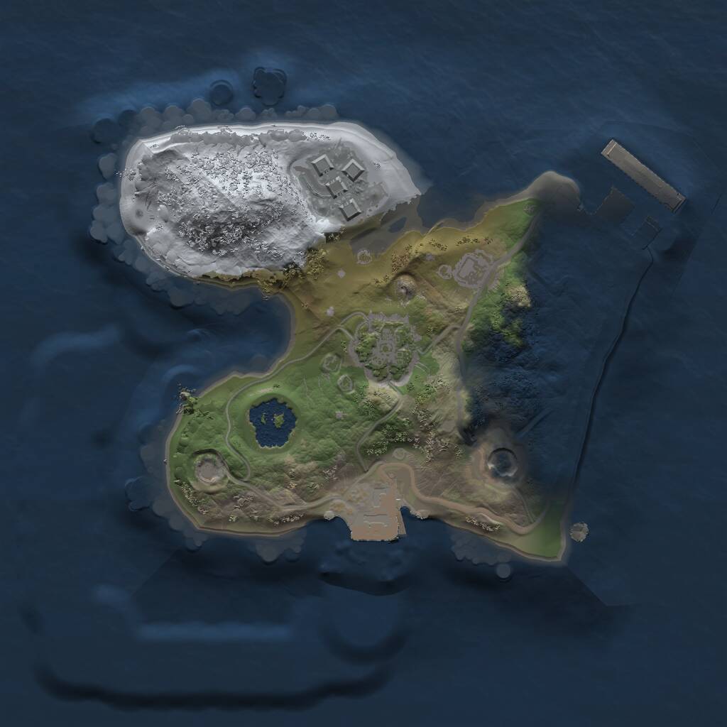Rust Map: Procedural Map, Size: 1555, Seed: 648252, 5 Monuments