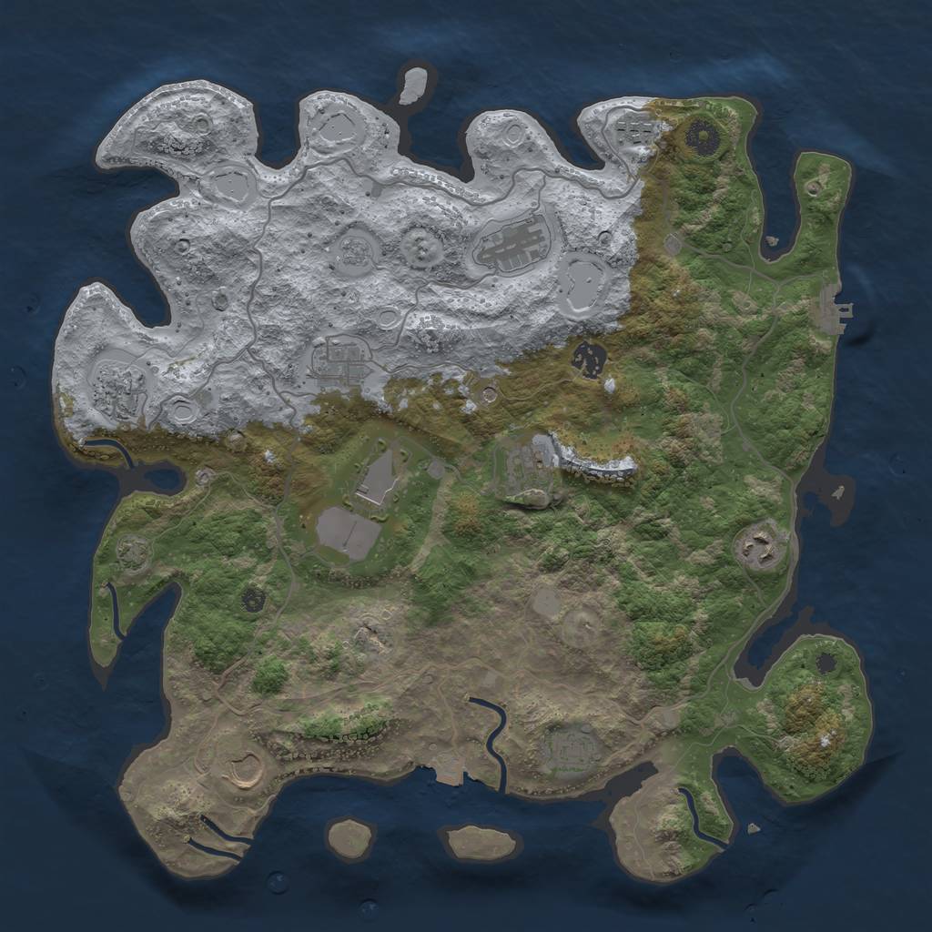 Rust Map: Procedural Map, Size: 4000, Seed: 423573073, 17 Monuments