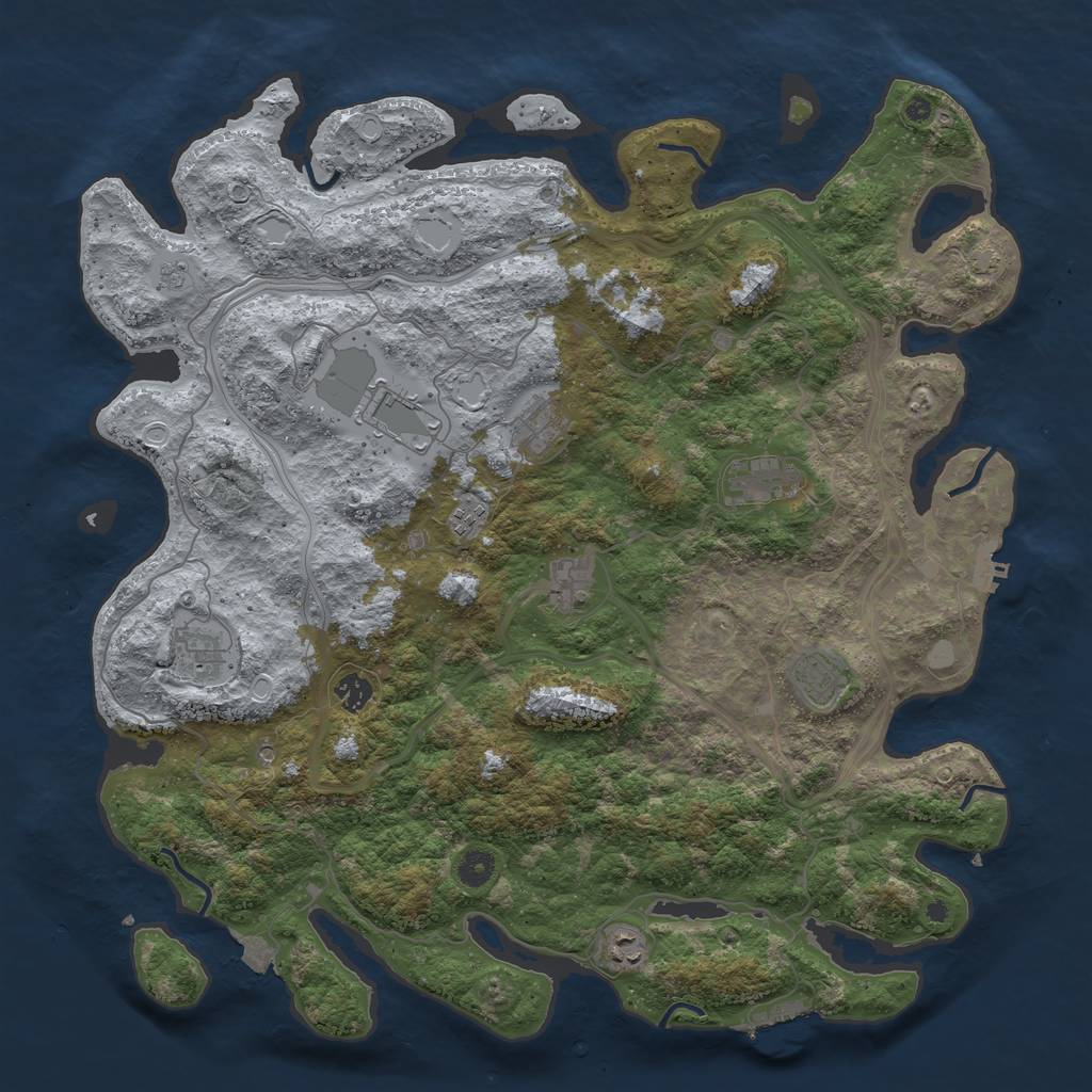 Rust Map: Procedural Map, Size: 4500, Seed: 1649787377, 17 Monuments