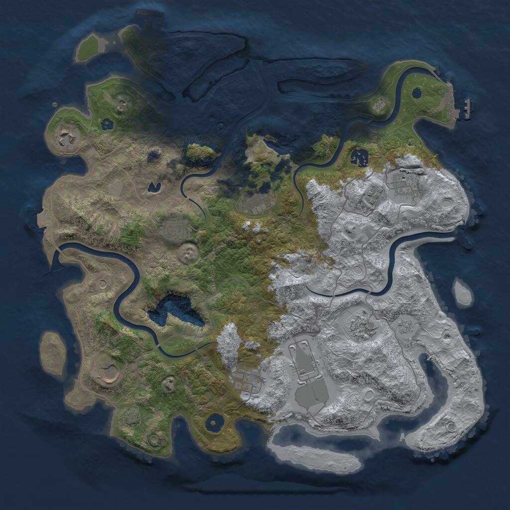 Rust Map: Procedural Map, Size: 4100, Seed: 75650127, 16 Monuments