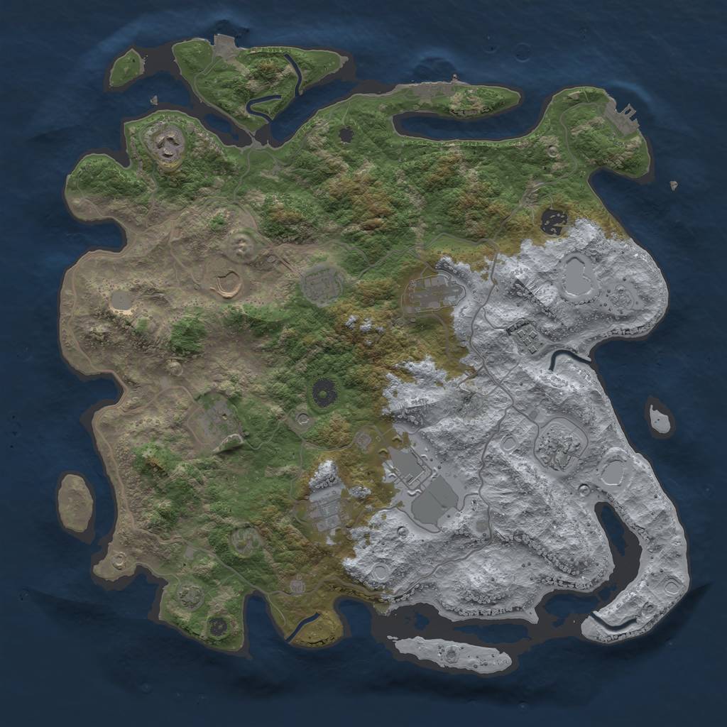 Rust Map: Procedural Map, Size: 4100, Seed: 75650127, 18 Monuments