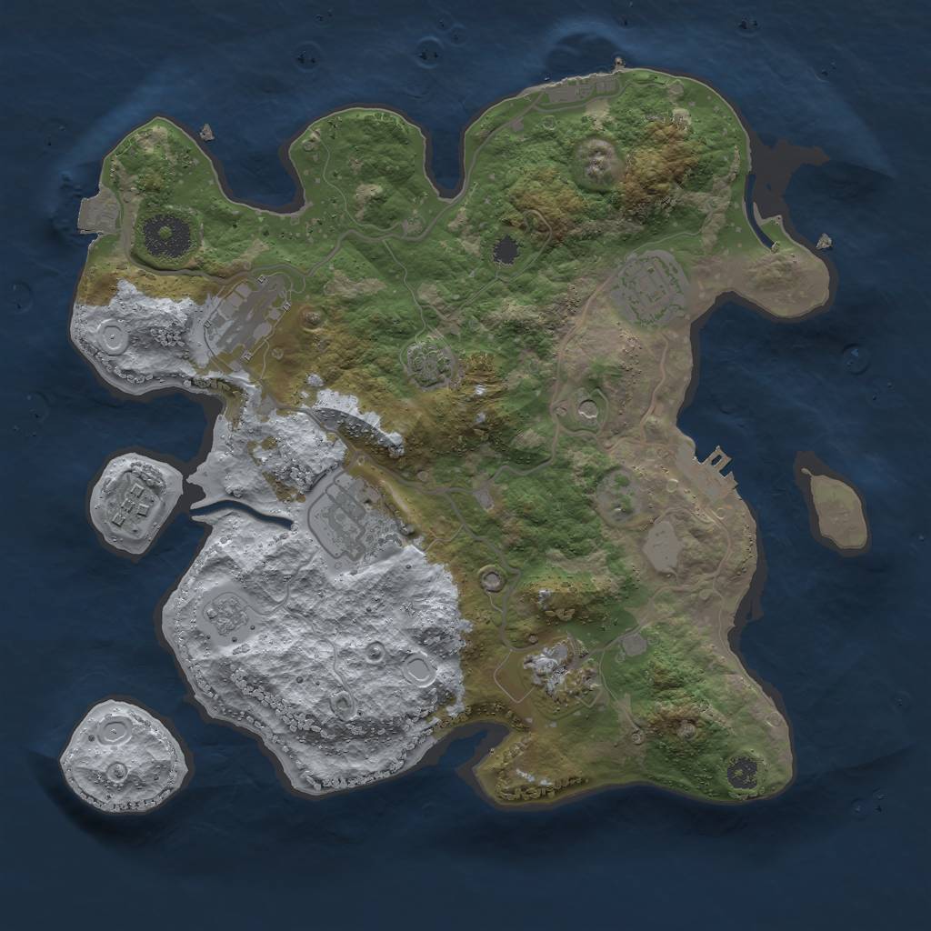 Rust Map: Procedural Map, Size: 3000, Seed: 1974884527, 13 Monuments