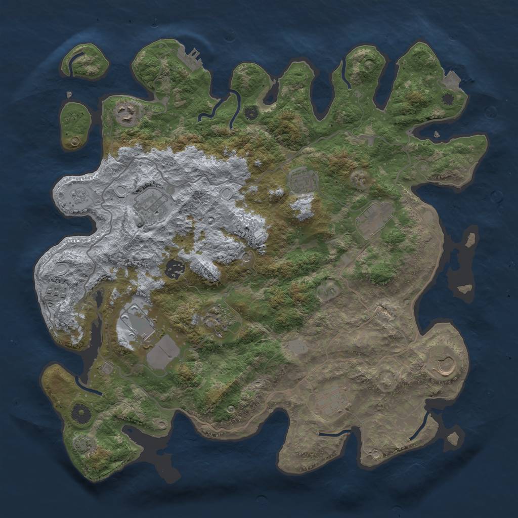 Rust Map: Procedural Map, Size: 4000, Seed: 19197713, 17 Monuments