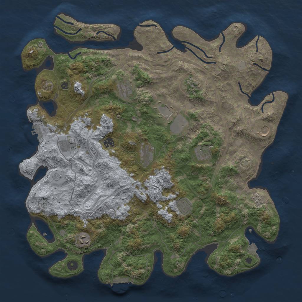 Rust Map: Procedural Map, Size: 4250, Seed: 230803003, 19 Monuments