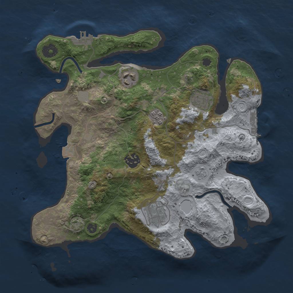 Rust Map: Procedural Map, Size: 3000, Seed: 1637622886, 12 Monuments