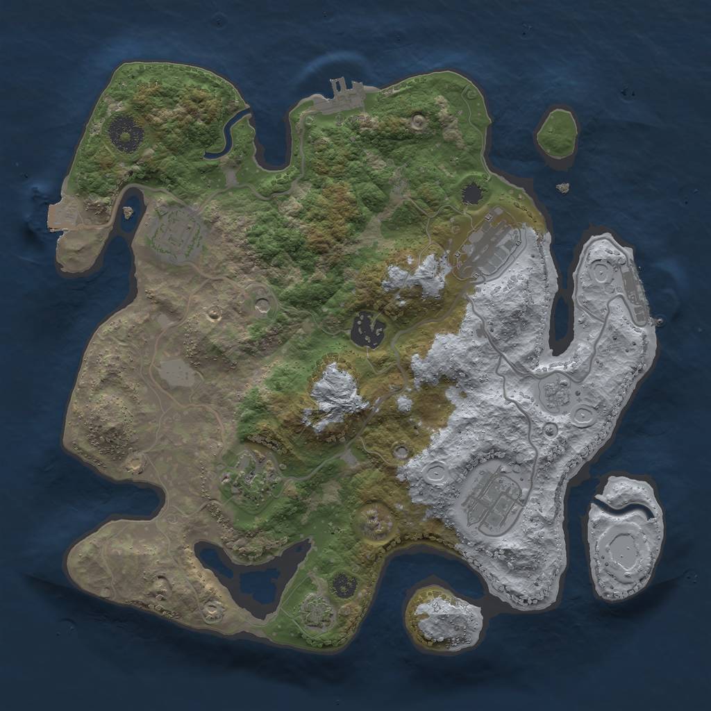 Rust Map: Procedural Map, Size: 3000, Seed: 49590114, 13 Monuments